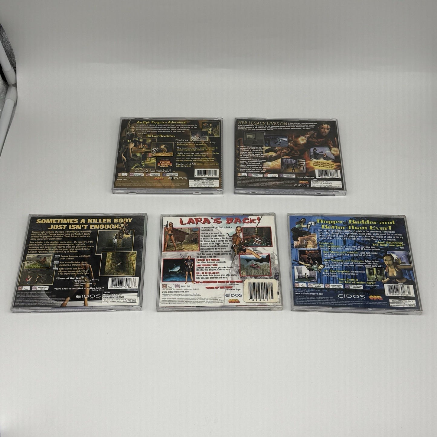 Tomb Raider 1-5 Sony PlayStation PS1: 5 Game Lot CIB Complete w/Reg Cards Tested18