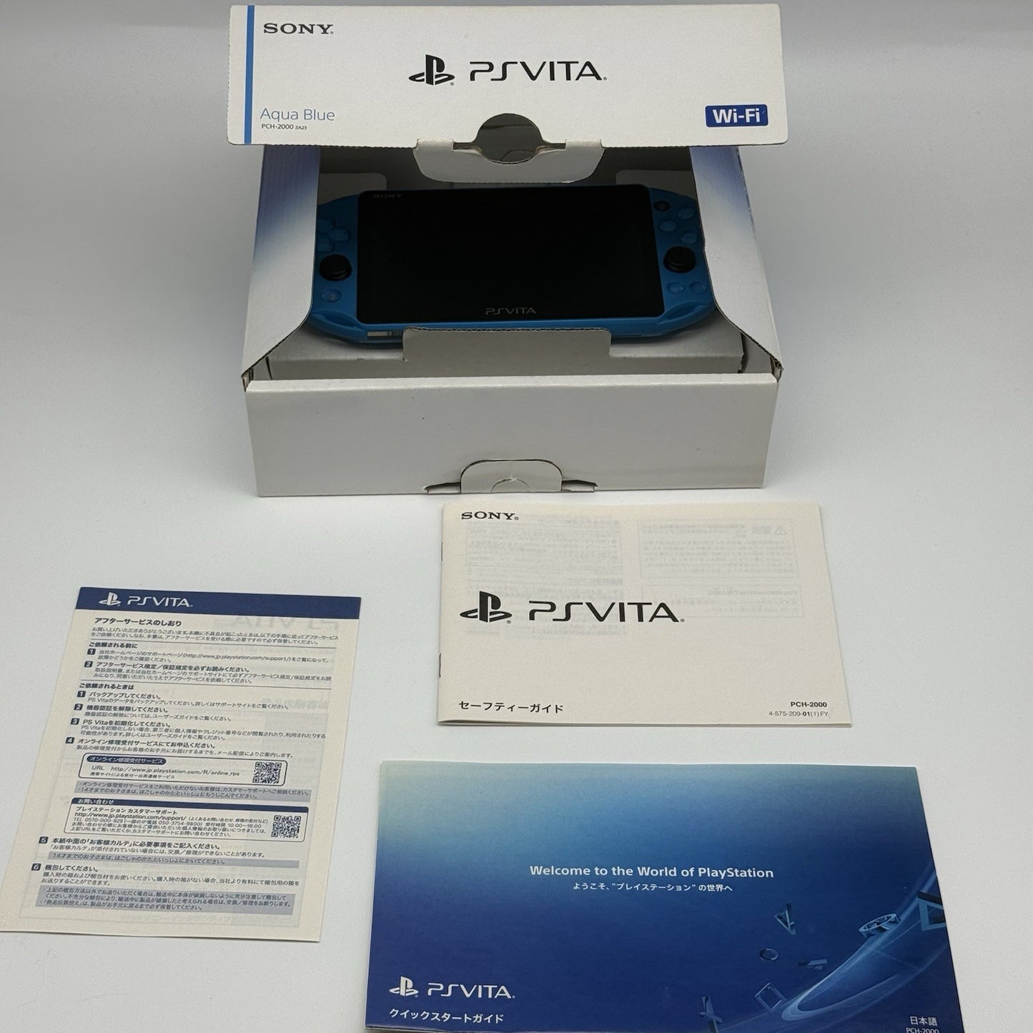 PS Vita PCH-2000 Console w/Box, Case, Charger Region Free Aqua Blue - Tested USA6