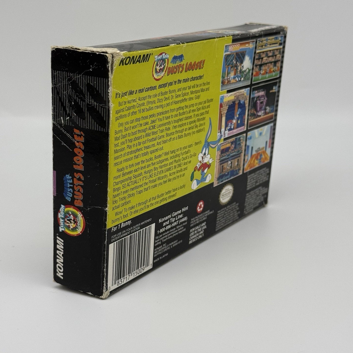 Tiny Toon Buster Busts Loose SNES Super Nintendo Game In Box (No Manual) TESTED18