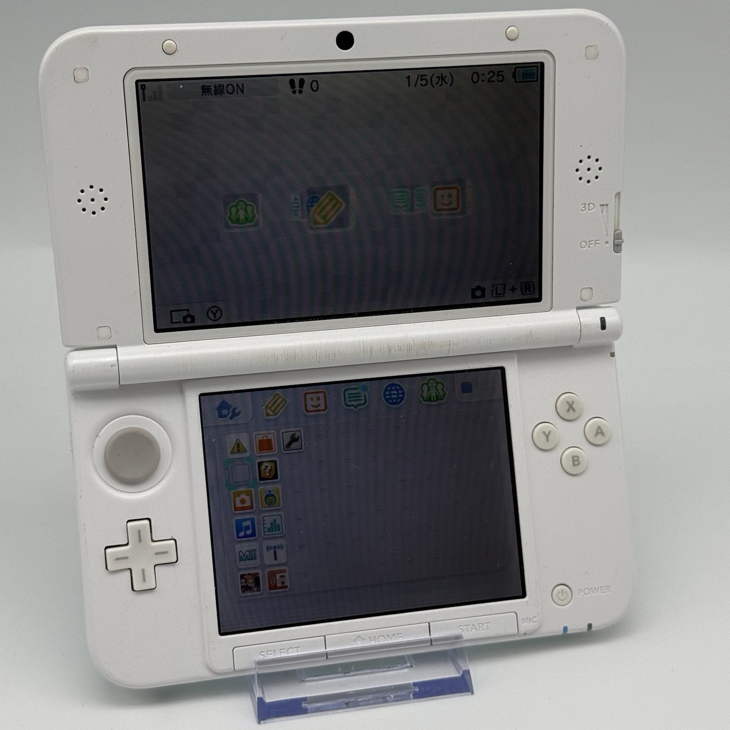 Nintendo 3DS XL LL Mint White Console JP Region - *For Parts Repair* Camera & LR23