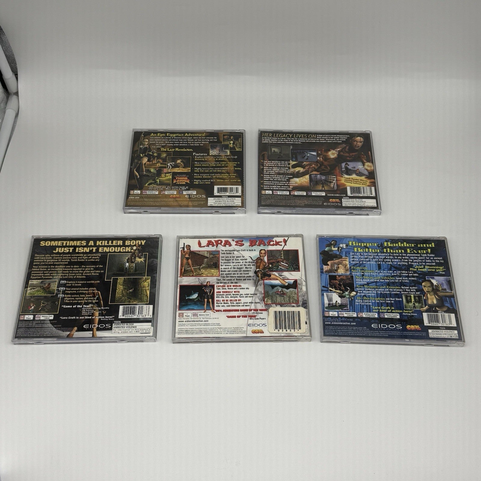 Tomb Raider 1-5 Sony PlayStation PS1: 5 Game Lot CIB Complete w/Reg Cards Tested18