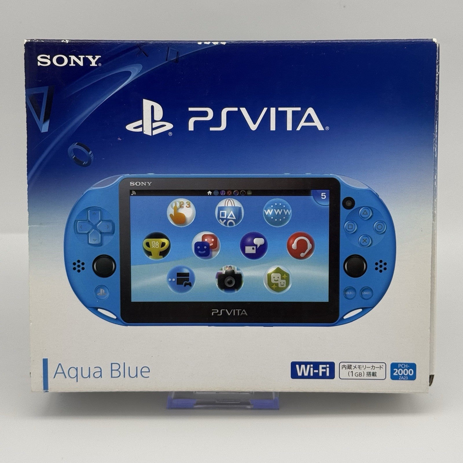 PS Vita PCH-2000 Console w/Box, Case, Charger Region Free Aqua Blue - Tested USA5