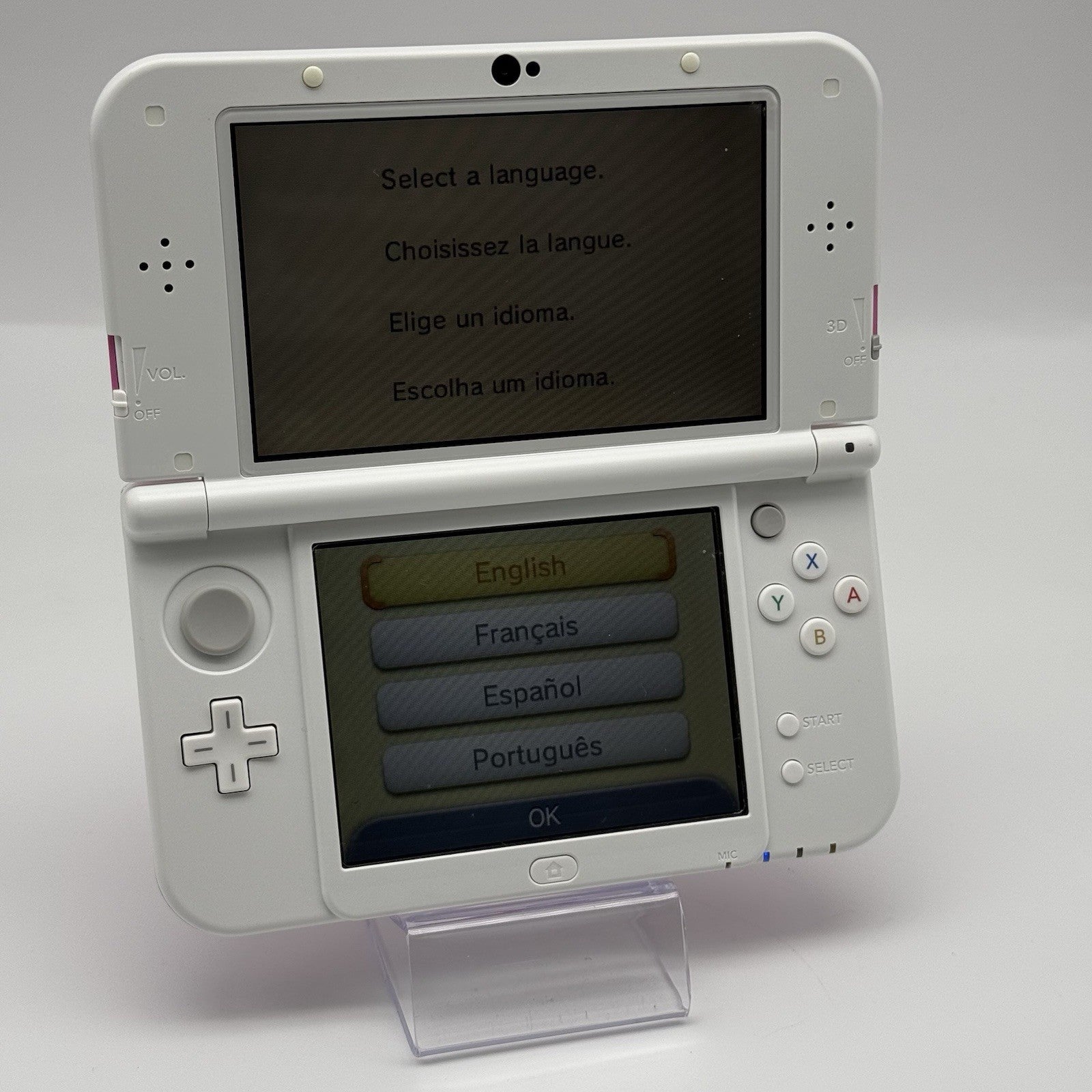 “new” Nintendo 3DS XL/LL Pink White Console Bottom IPS Region Free CIB w/Box USA2