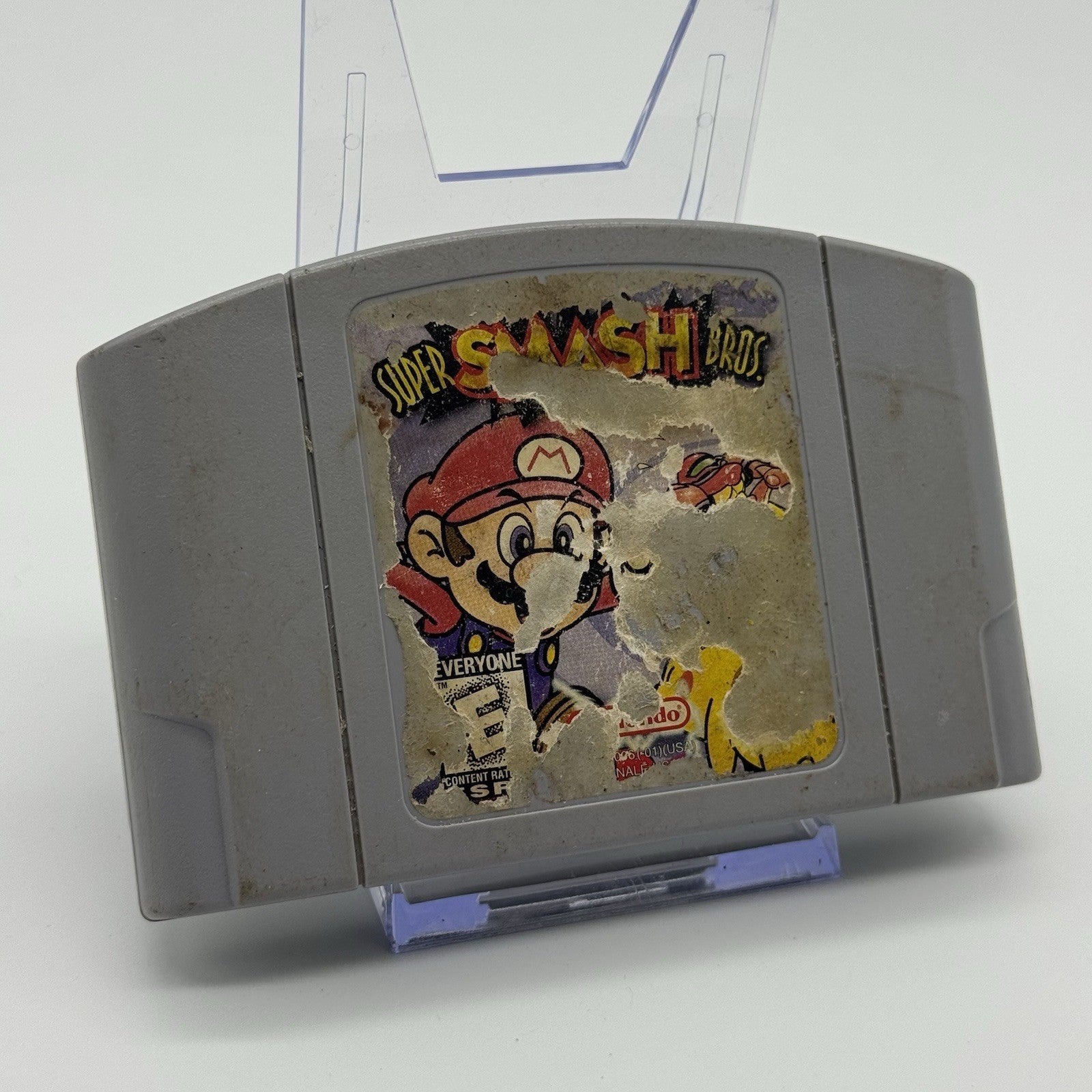 Super Smash Bros. Video Game Cartridge (Nintendo N64 1996) Label Wear - Tested1