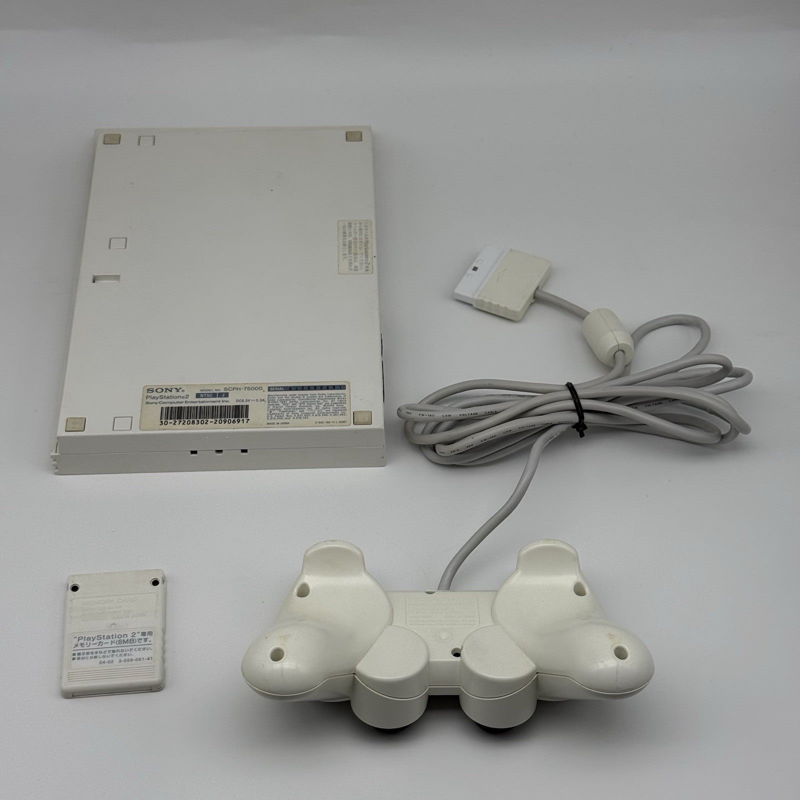 Sony PlayStation 2 PS2 Slim White Console Controller, Memory, Cables Region Free1