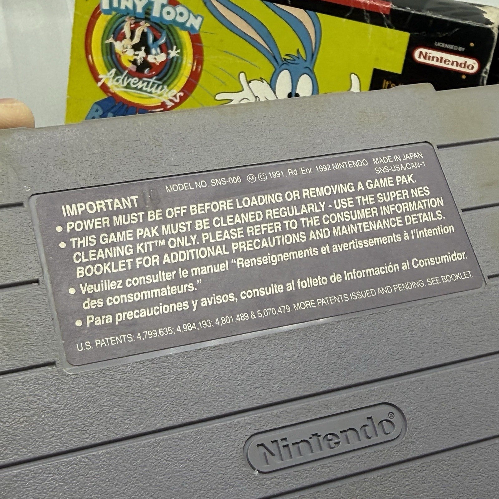 Tiny Toon Buster Busts Loose SNES Super Nintendo Game In Box (No Manual) TESTED2