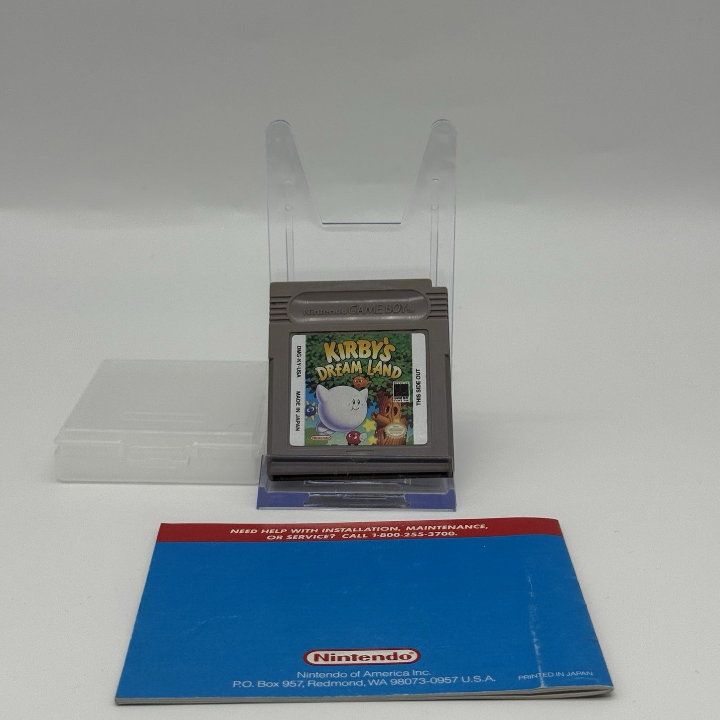 Kirby's Dream Land Nintendo Game Boy 1992 Cartridge Case and Manual Tested Works1