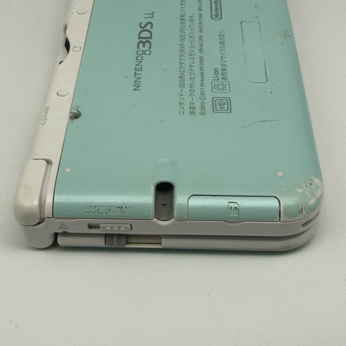 Nintendo 3DS XL LL Mint White Console JP Region - *For Parts Repair* Camera & LR14