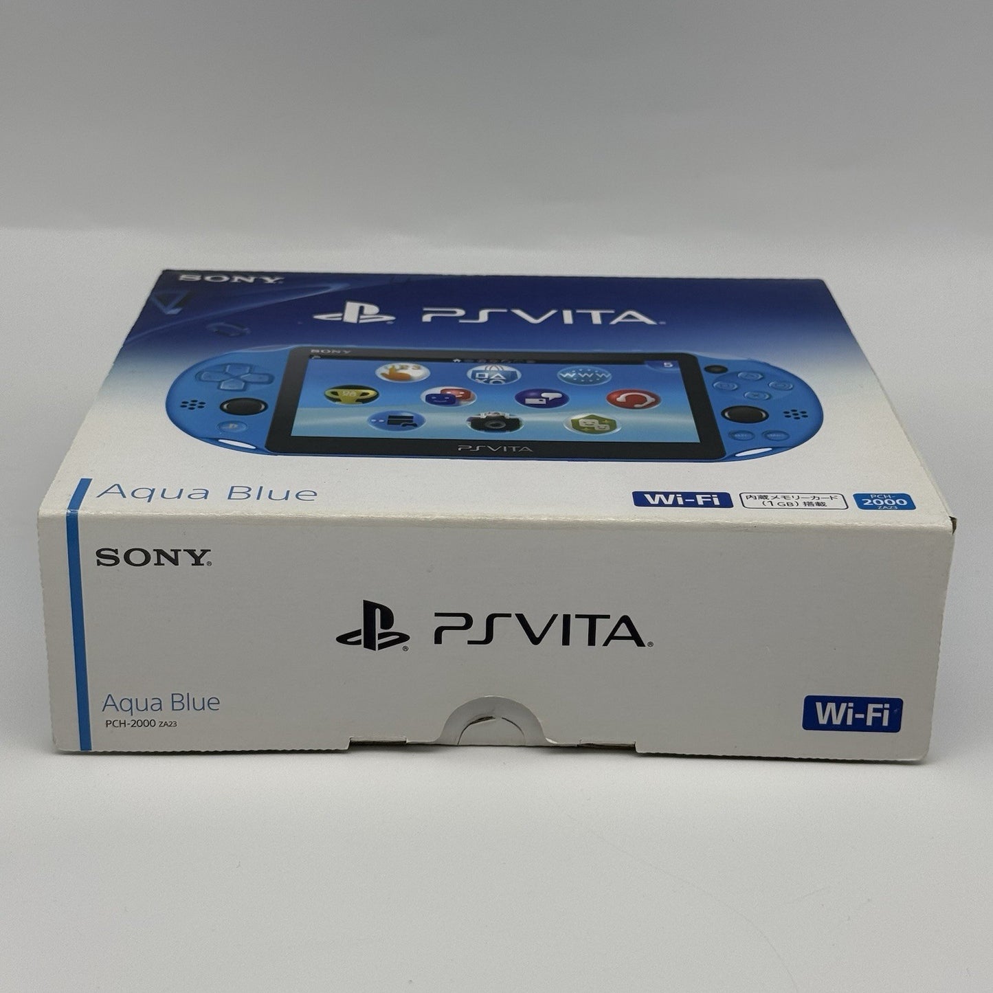 PS Vita PCH-2000 Console w/Box, Case, Charger Region Free Aqua Blue - Tested USA22