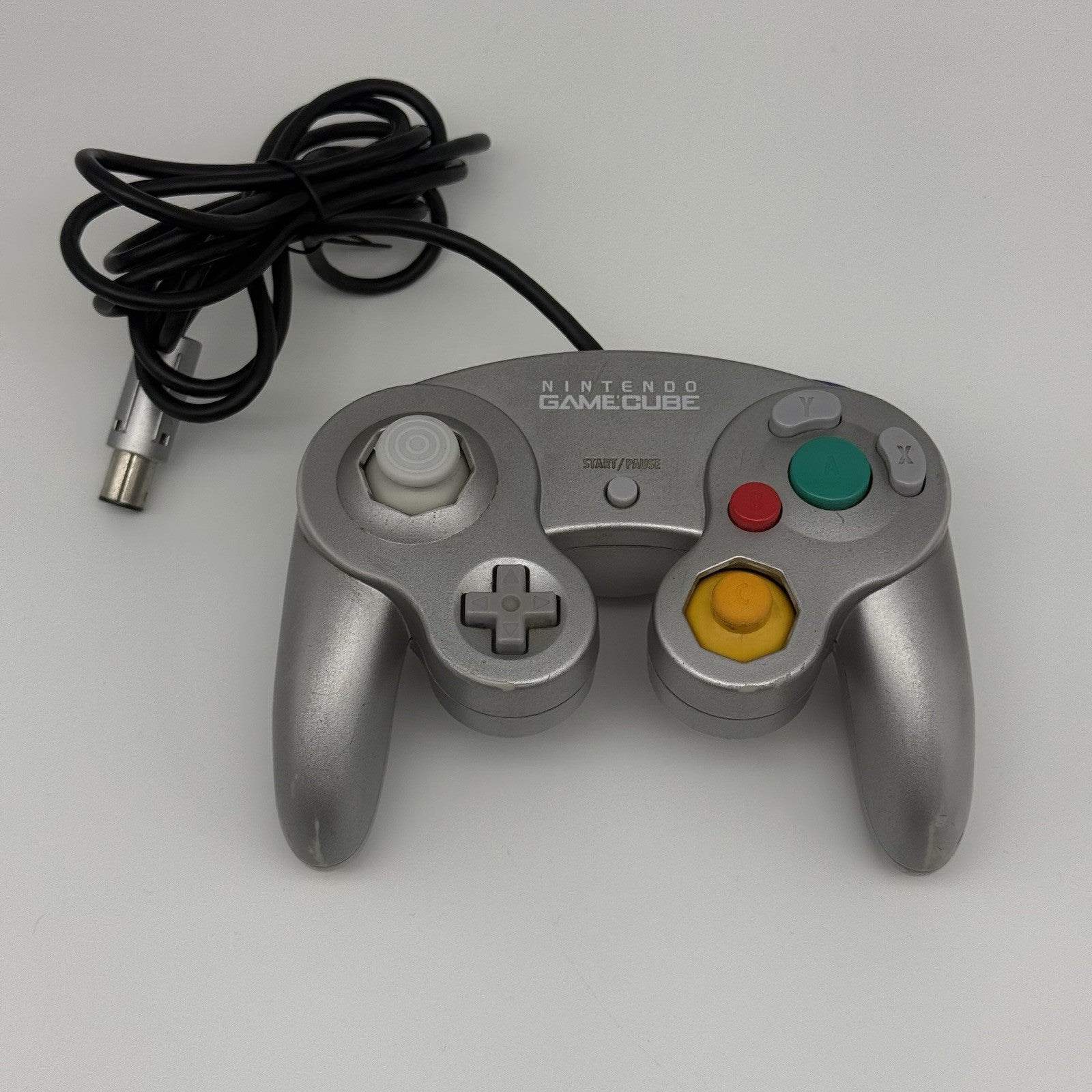 Official Nintendo GameCube Controller Platinum Silver OEM DOL-003 T2 Dot Tested0