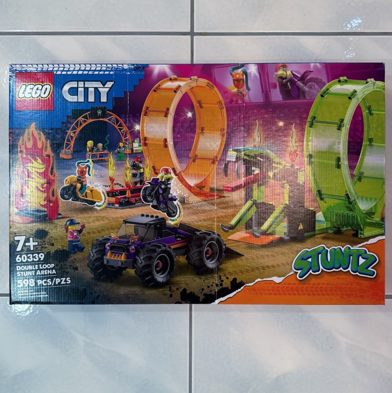 LEGO CITY Double Loop Stunt Arena 60339 Motorcycle Stuntz Retired - Brand New0