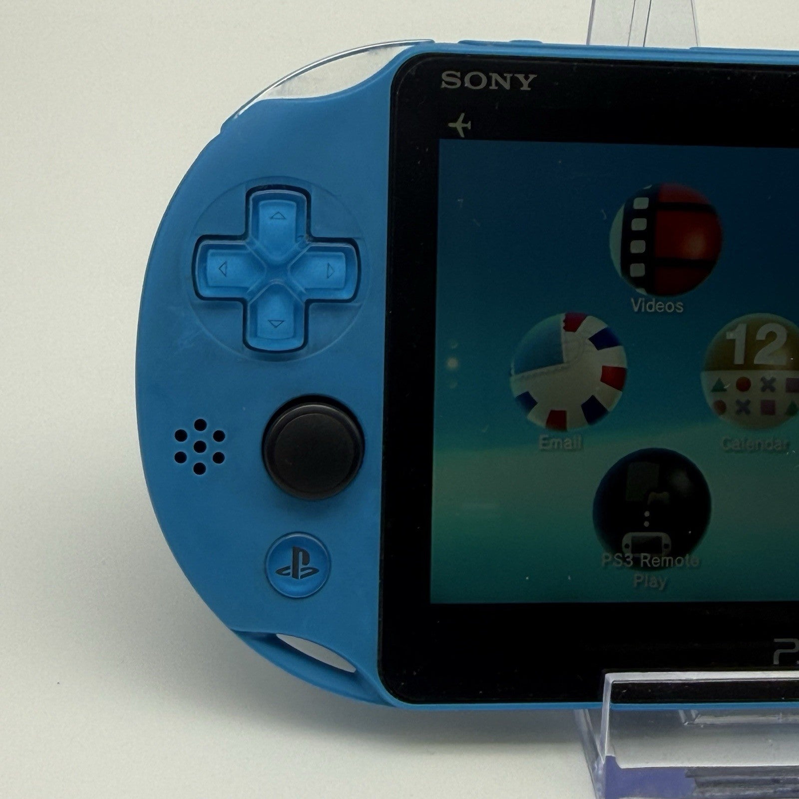 PS Vita PCH-2000 Console w/Box, Case, Charger Region Free Aqua Blue - Tested USA2