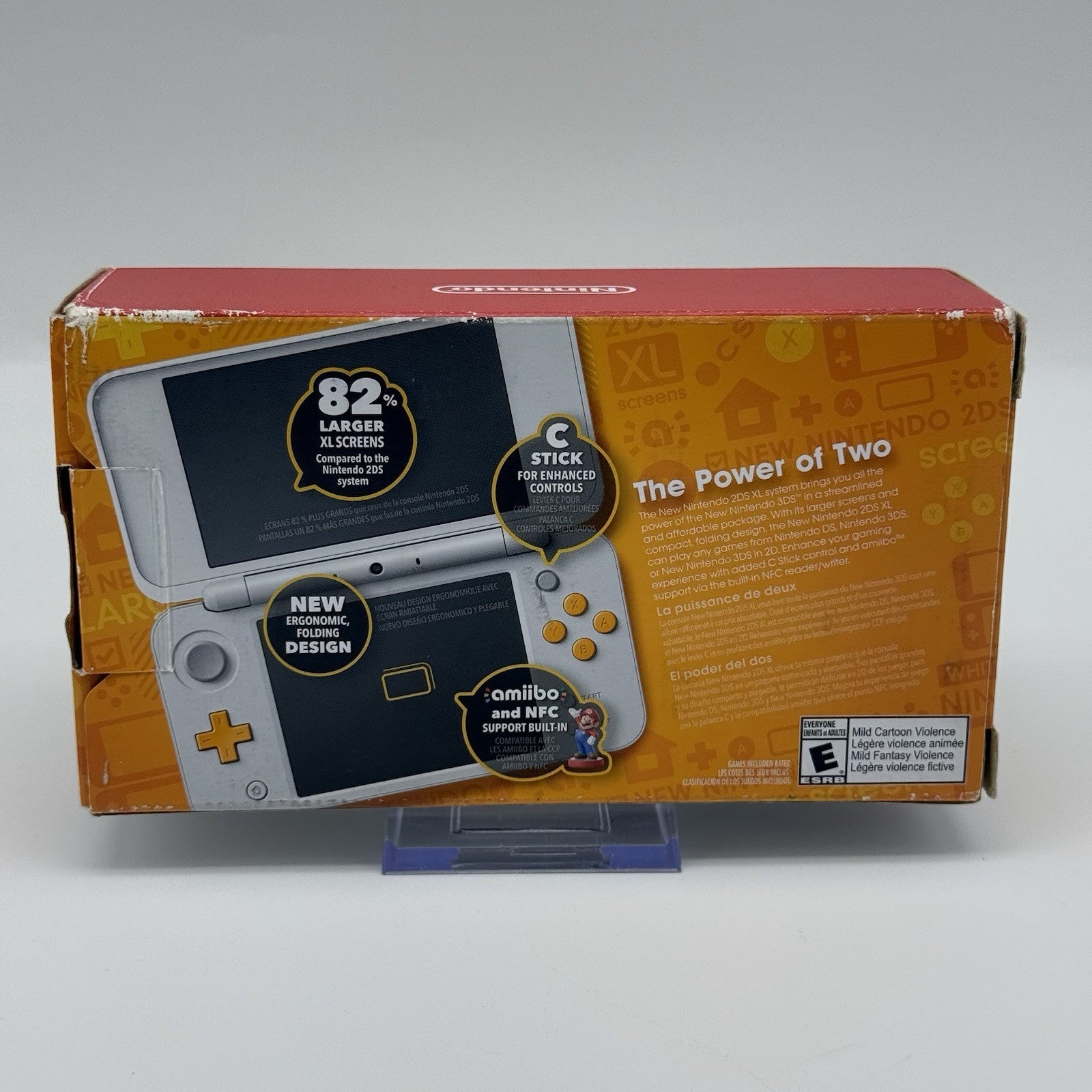“new” Nintendo 2DS 3DS XL Console White Orange Console, Charger, Box - Tested19