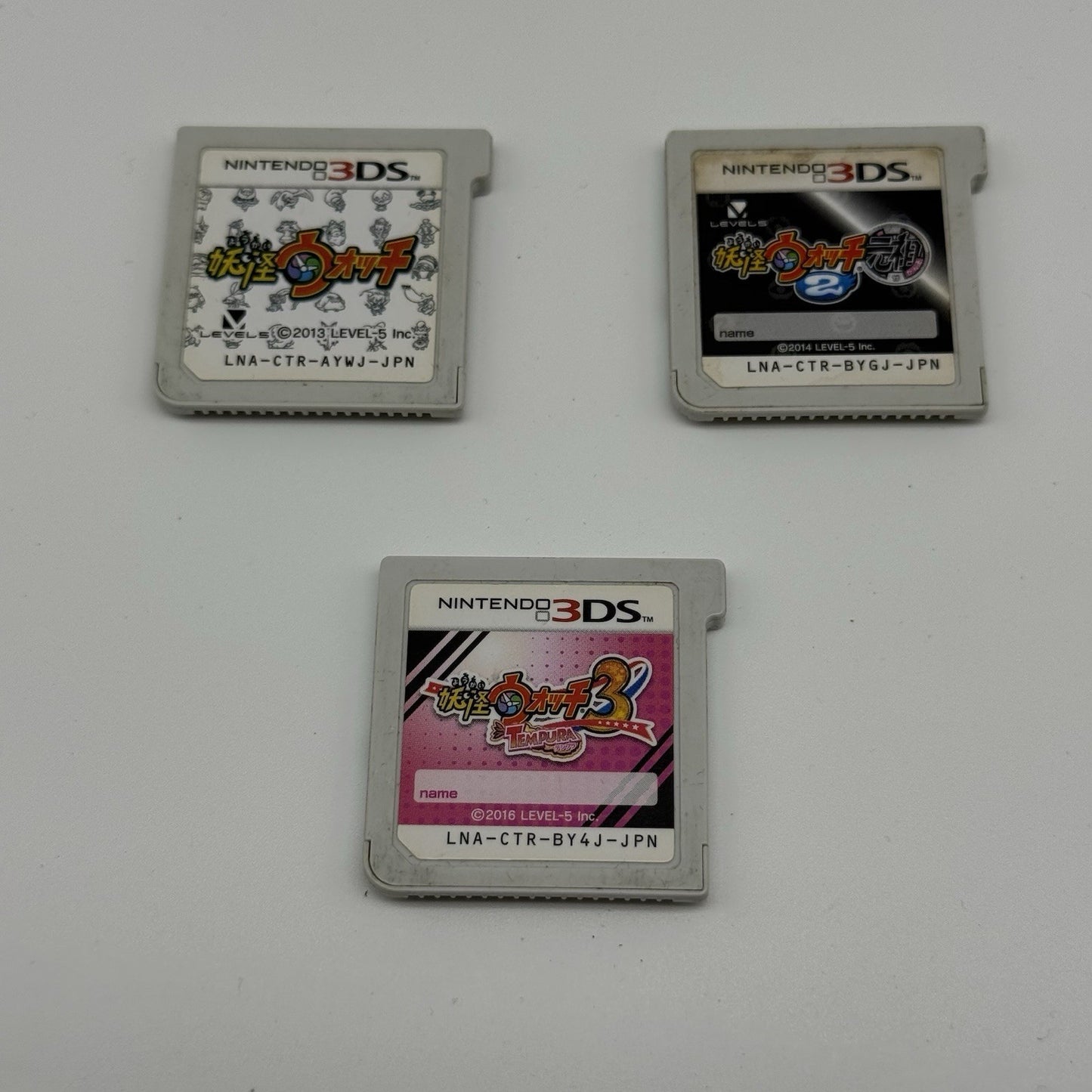 Yokai Watch 1, 2 Ganso, 3 Tempura Nintendo 3DS Japanese Games Lot - US Seller0
