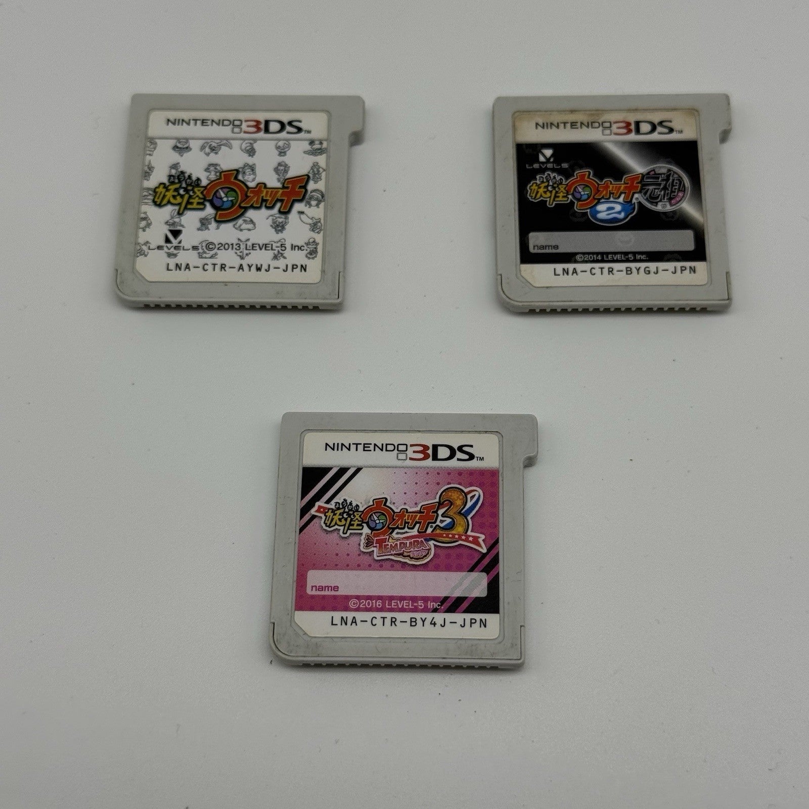 Yokai Watch 1, 2 Ganso, 3 Tempura Nintendo 3DS Japanese Games Lot - US Seller0