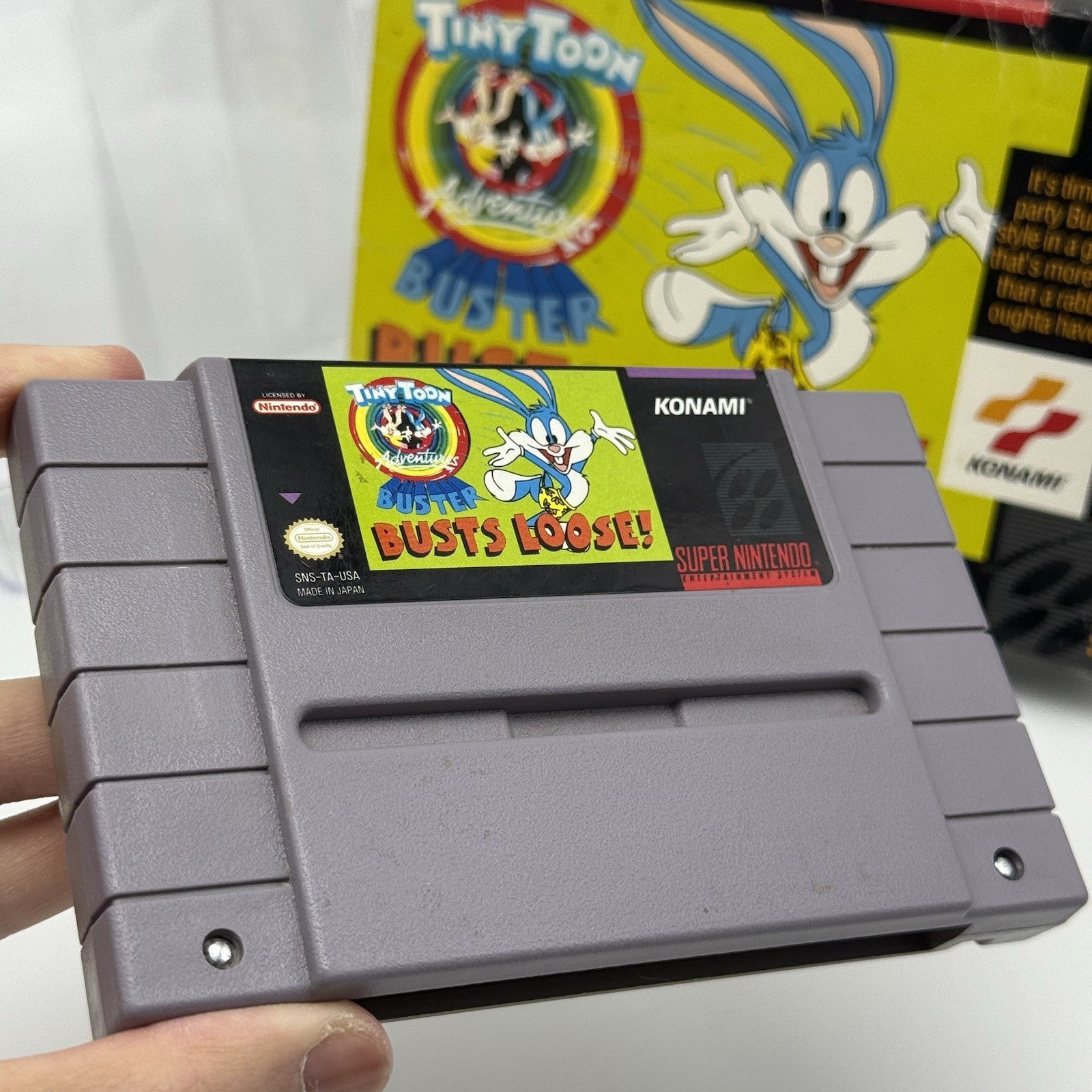 Tiny Toon Buster Busts Loose SNES Super Nintendo Game In Box (No Manual) TESTED1