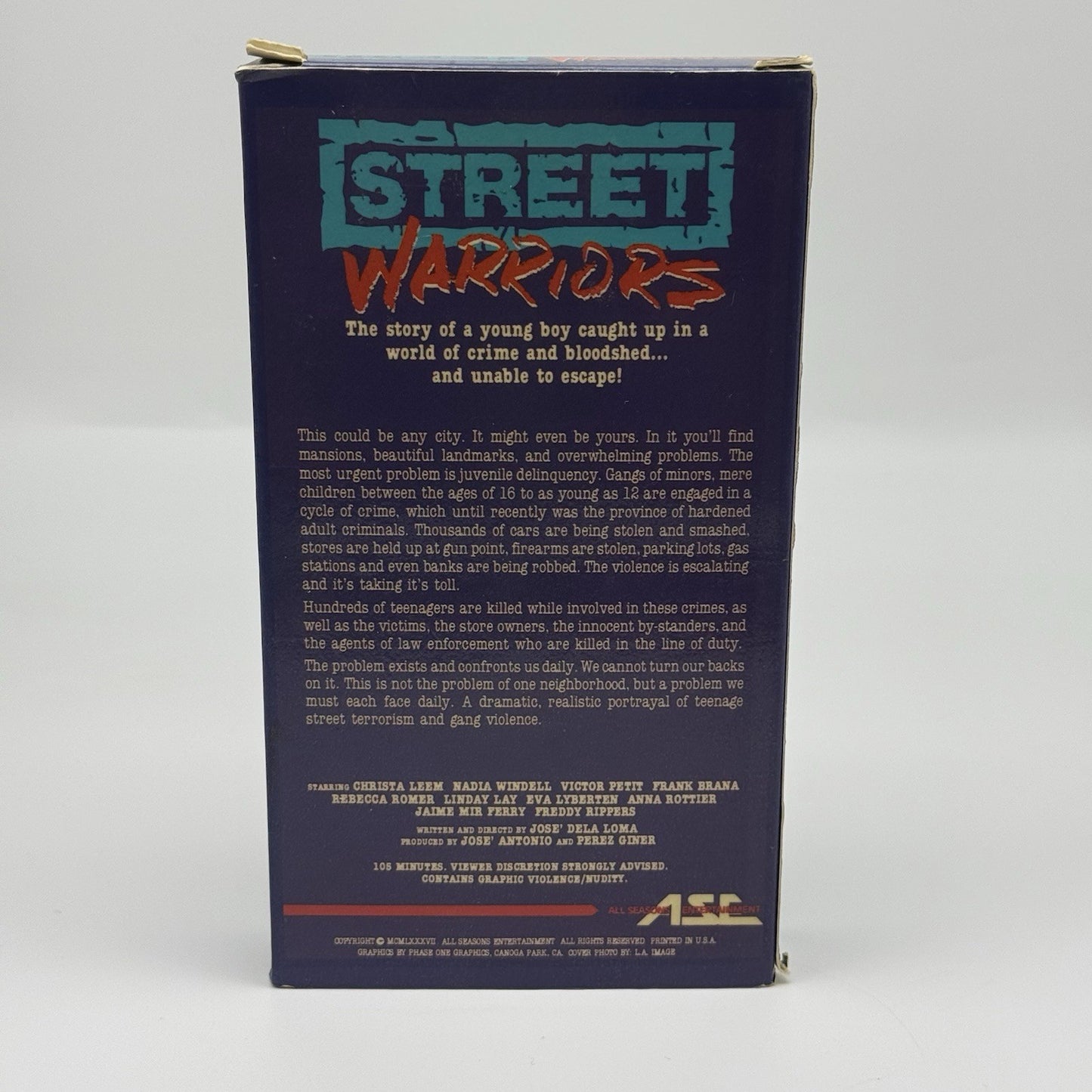 Street Warriors VHS Tape Cult Movie Rare VTG Vintage Tested1