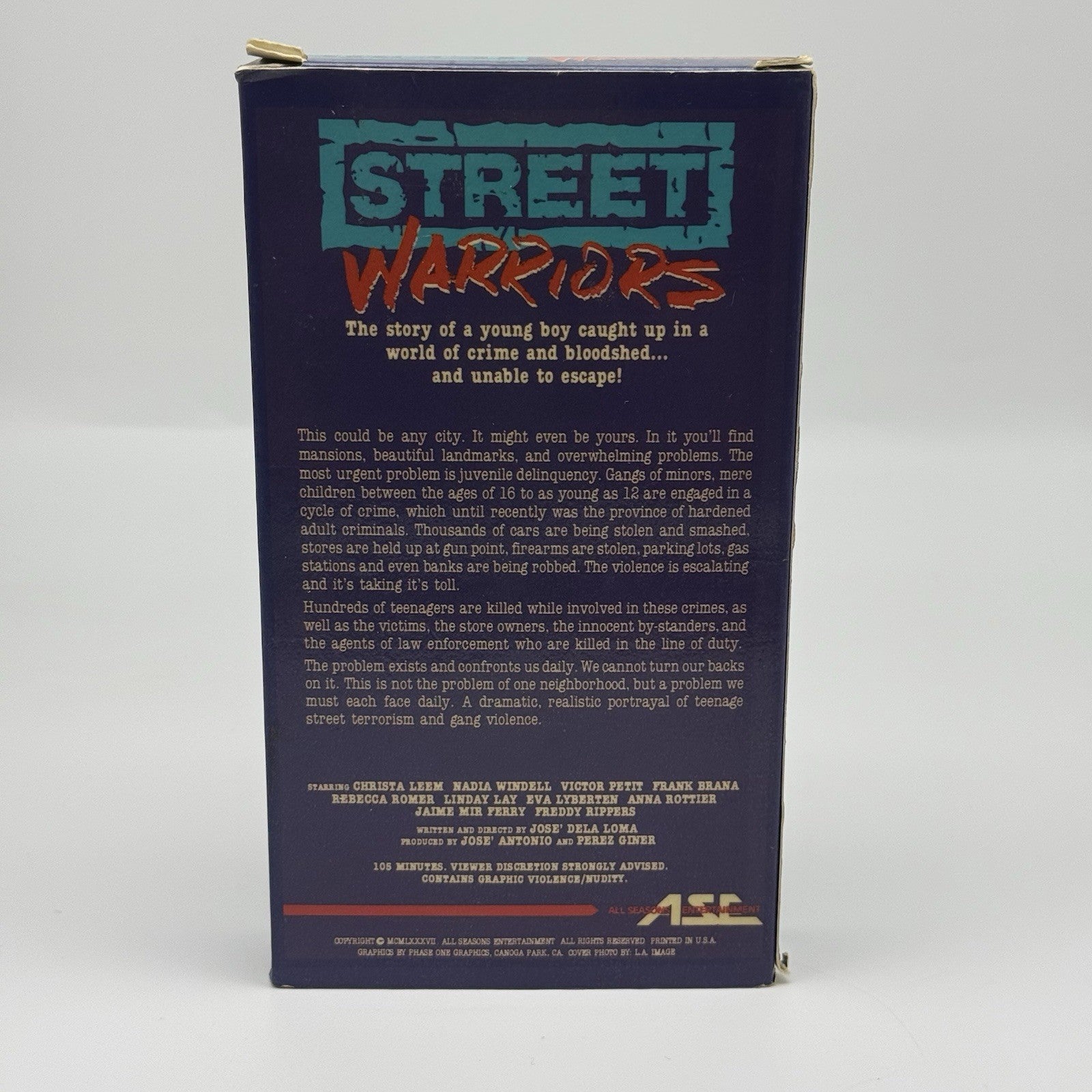 Street Warriors VHS Tape Cult Movie Rare VTG Vintage Tested1