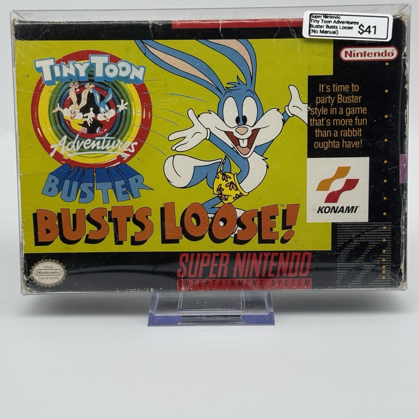 Tiny Toon Buster Busts Loose SNES Super Nintendo Game In Box (No Manual) TESTED19