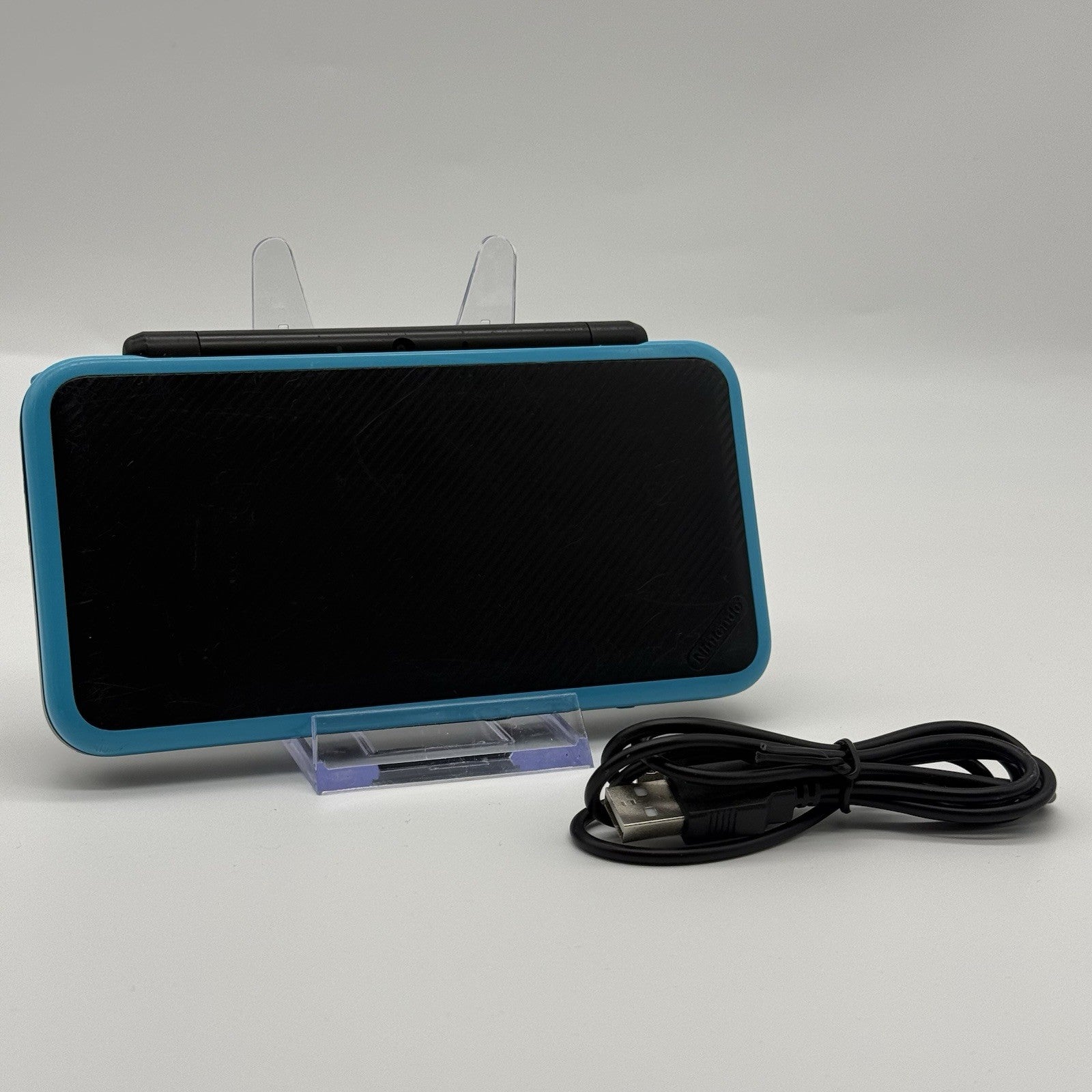 “new” Nintendo 2DS XL Console Black Turquoise w/Charger - Tested Working0