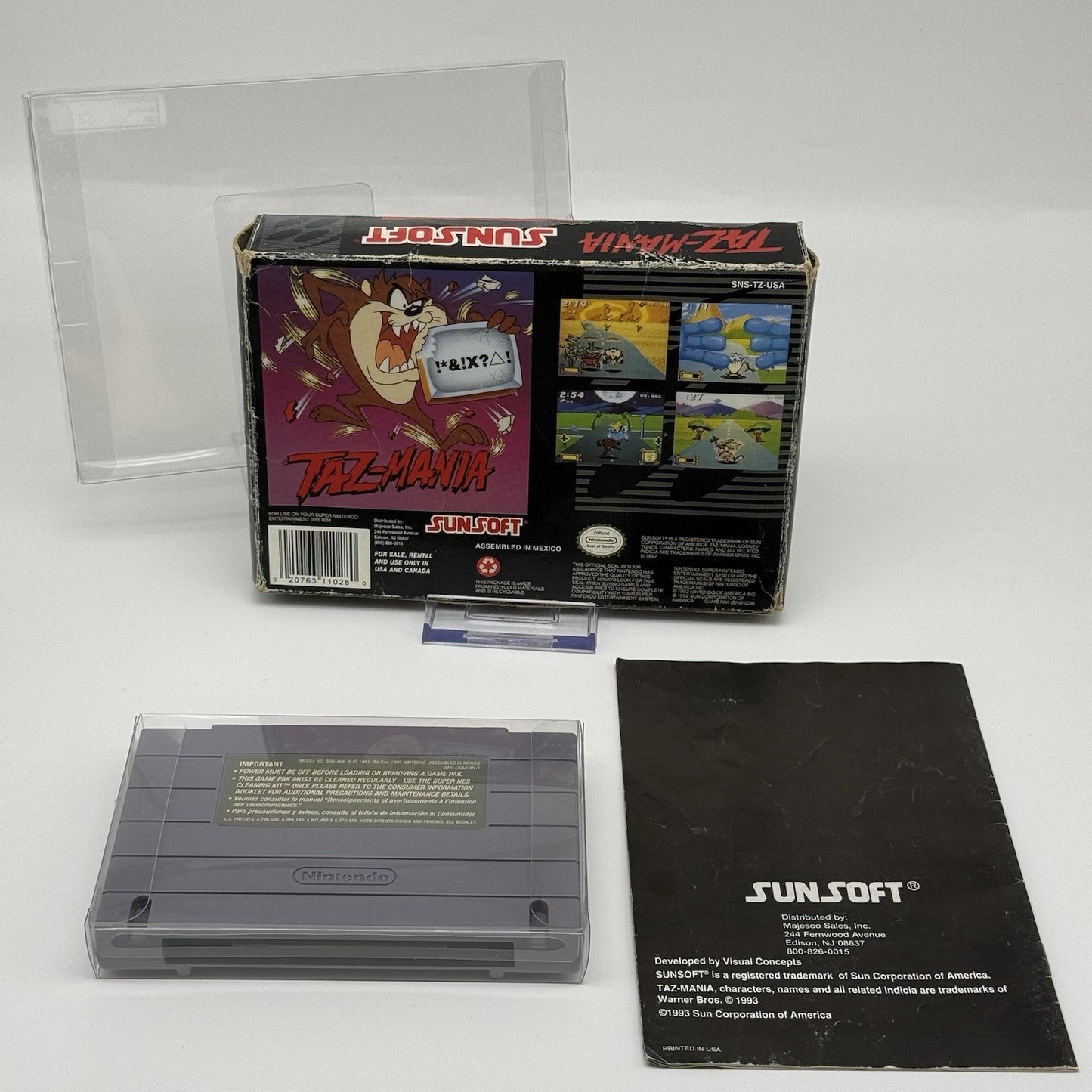 Taz-Mania (Super Nintendo SNES, 1993) Game CIB Complete in Box + Manual - Tested1
