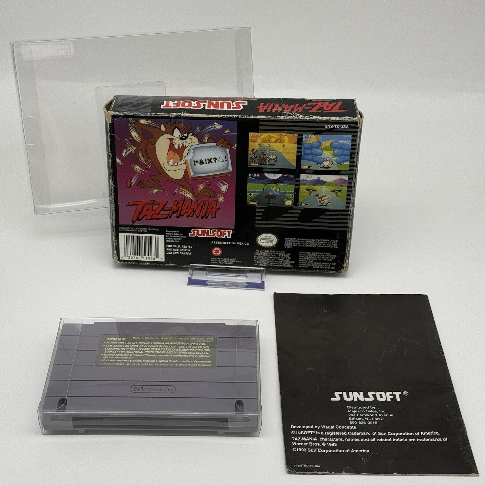 Taz-Mania (Super Nintendo SNES, 1993) Game CIB Complete in Box + Manual - Tested1