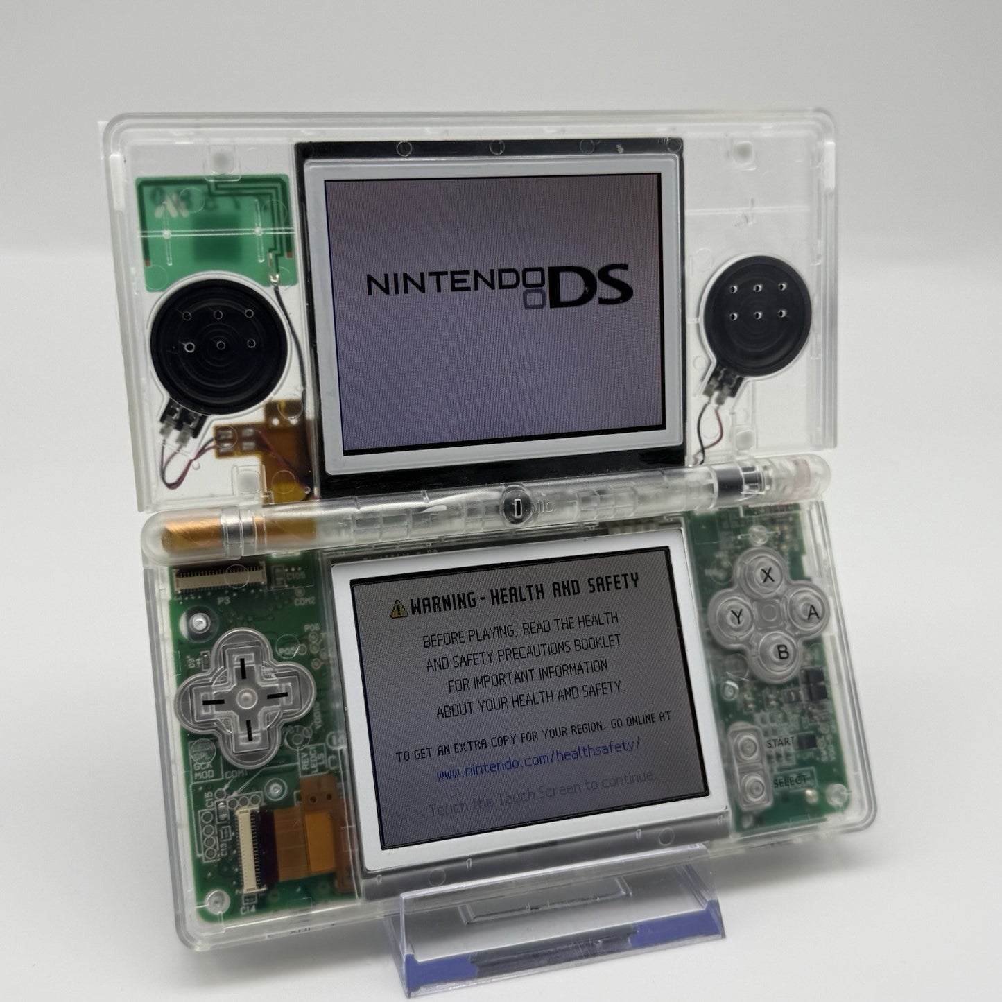 Nintendo DS Lite Transparent Clear Console Reshell w/Charger Tested Region Free2