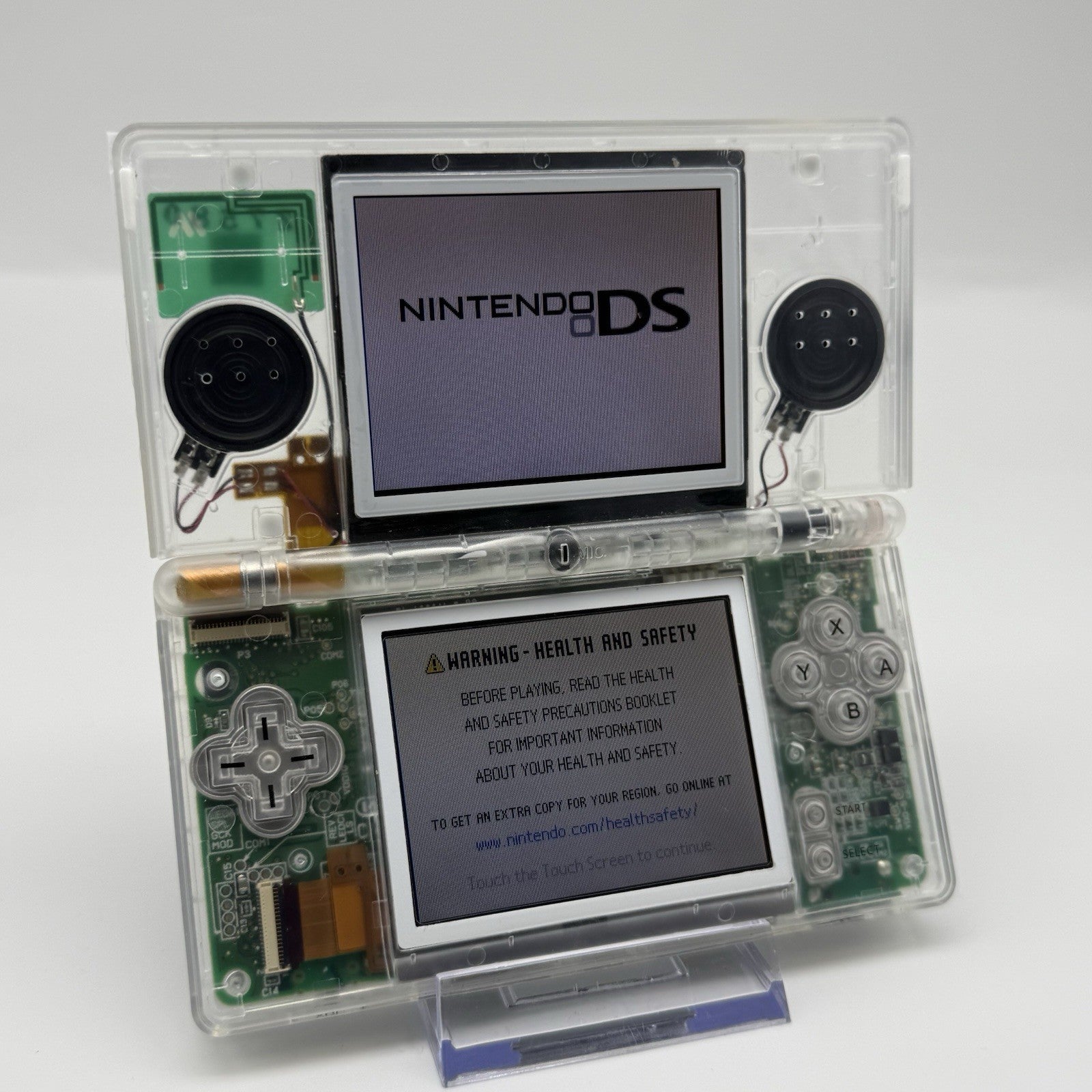 Nintendo DS Lite Transparent Clear Console Reshell w/Charger Tested Region Free2