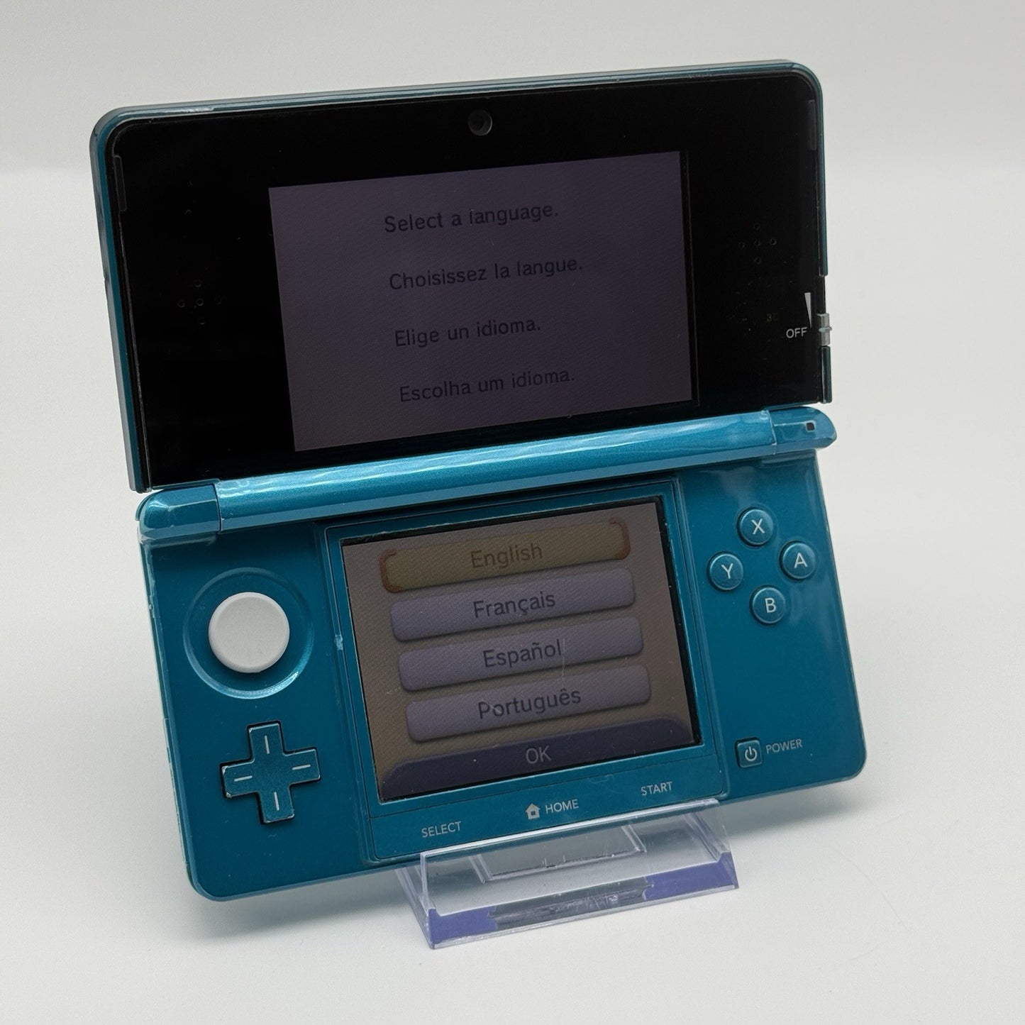 Nintendo 3DS Handheld Console Aqua Blue Glass Lens Region Free NTSC-J - Tested13