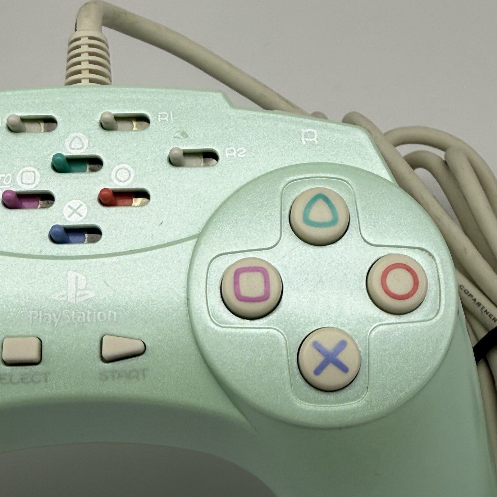 PS1 ASCII Sony PSX Playstation Turbo Fire Rapid Motion Turquoise Controller Rare2