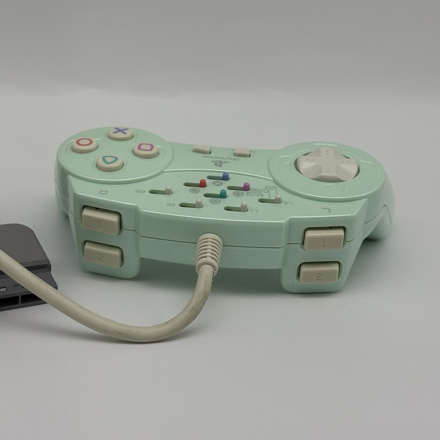PS1 ASCII Sony PSX Playstation Turbo Fire Rapid Motion Turquoise Controller Rare7