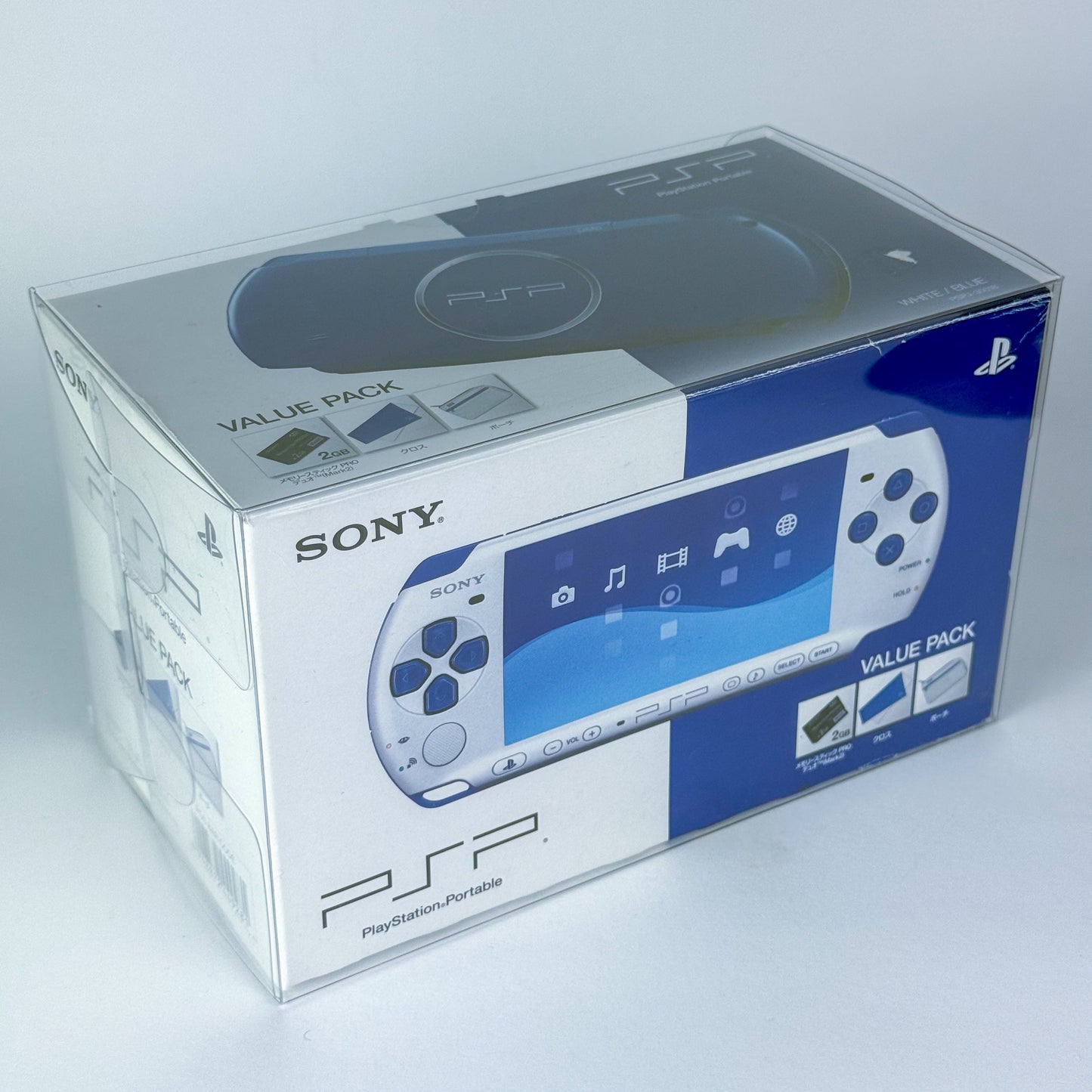 PSP 3000 - White & Blue Console With Box
