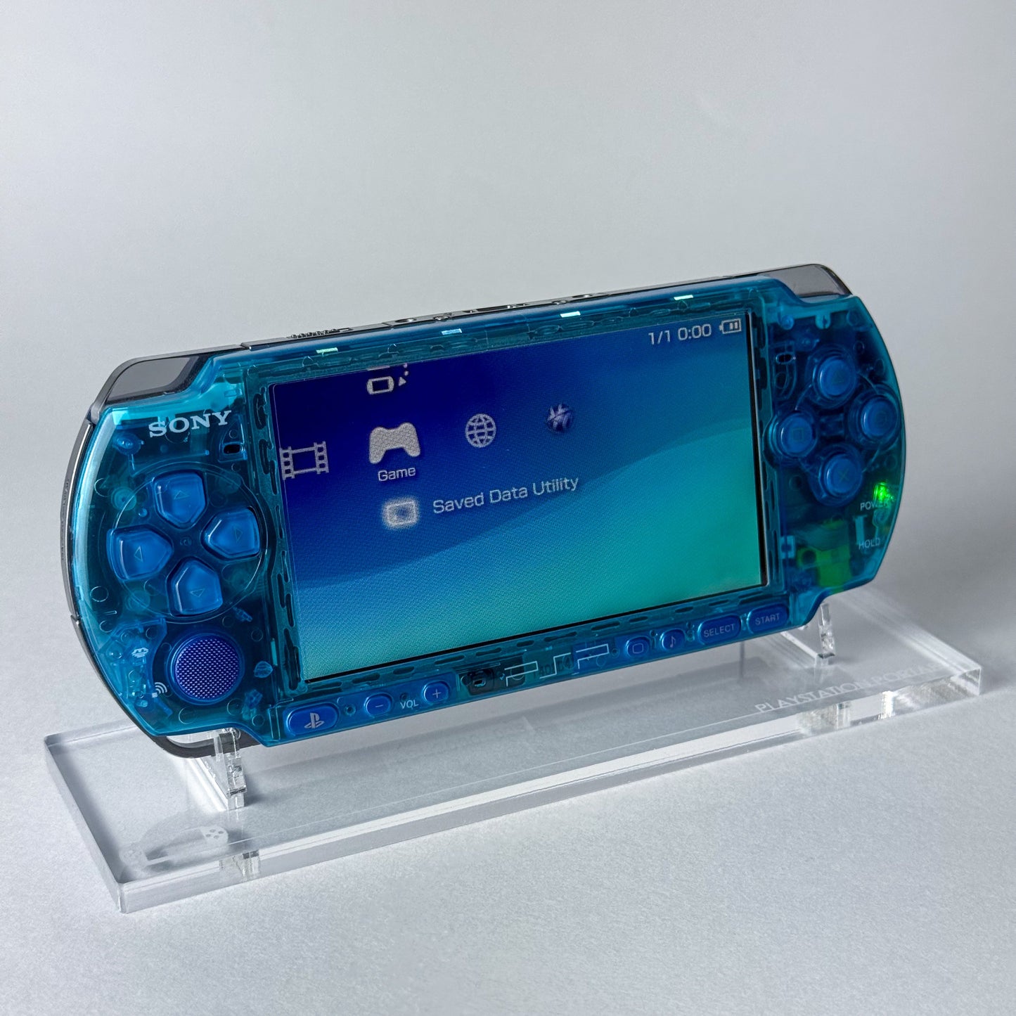 PSP 3000 - Clear Vibrant Blue Console